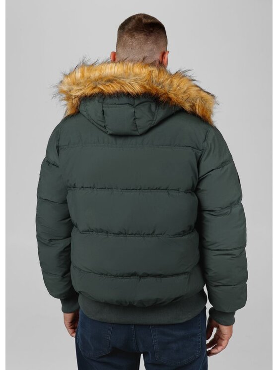 PITBULL PITBULL Kurtka zimowa Burnt Zielony Regular Fit
