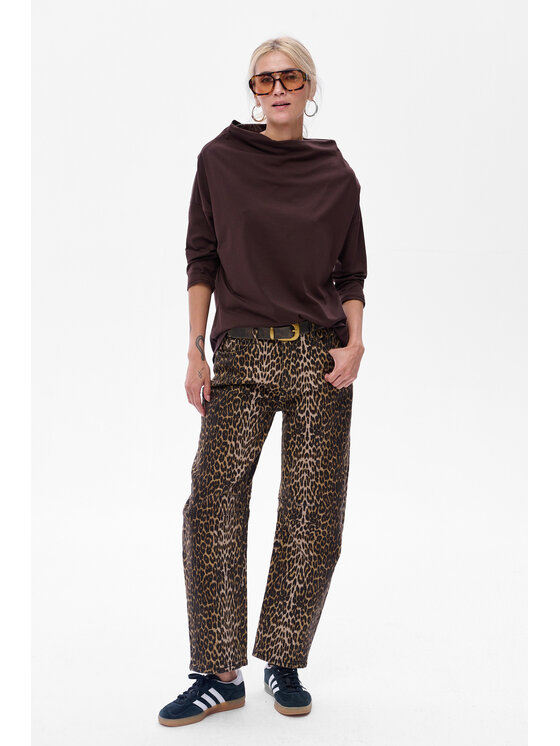 blue shadow blue shadow Bluzka Skayly Brązowy Regular Fit