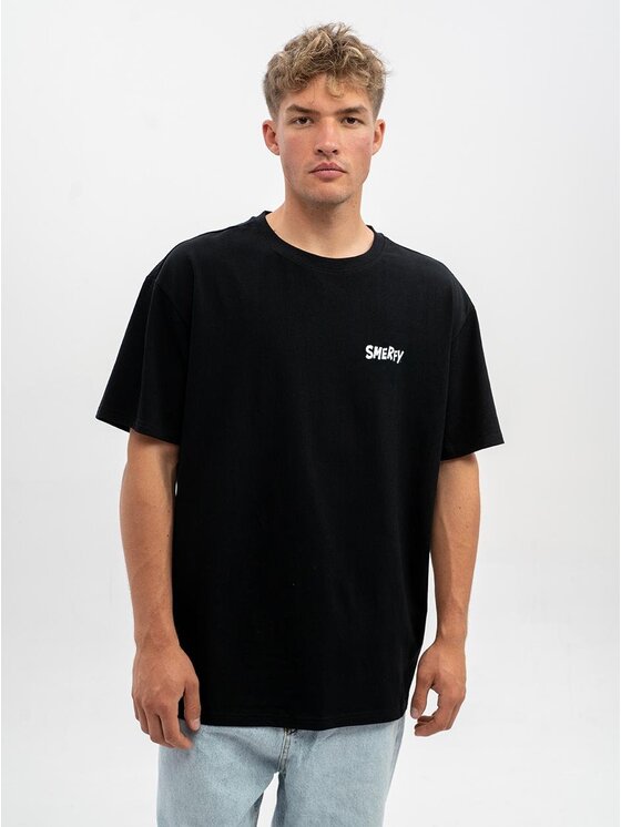 Smerfy Smerfy T-Shirt Koszulka Z Krótkim Rękawem Oversize Męska Czarna Smerfy Escape M Czarny Oversize