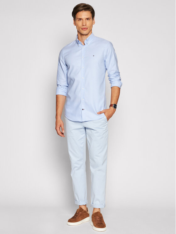 Camicia Dobby MW0MW18976 Blu Slim Fit