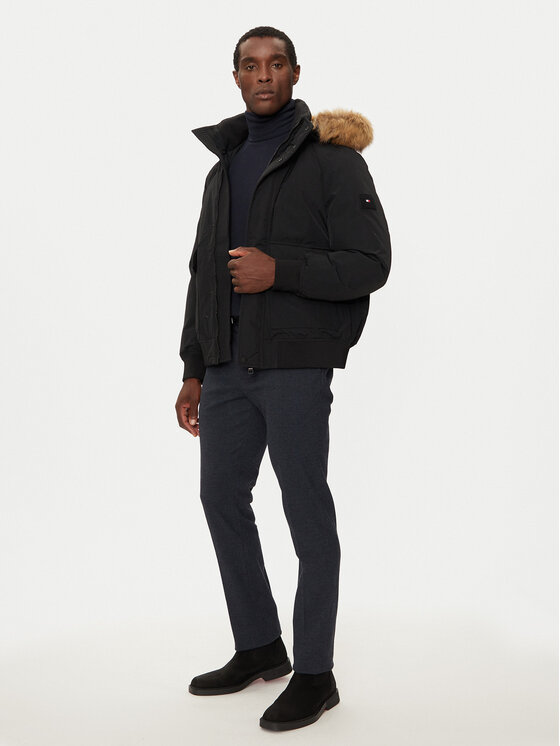 Tommy Hilfiger Tommy Hilfiger Pūkinė striukė Rockie MW0MW37412 Juoda Regular Fit