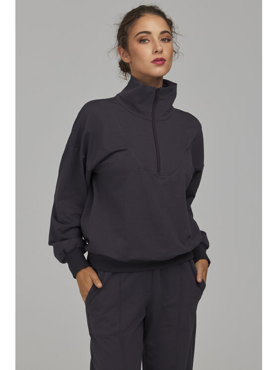 NIFE NIFE Mikina BL15 Tmavosivá Relaxed Fit