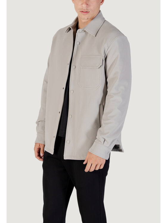 Antony Morato Antony Morato Camicia REGULAR FIT WITH LOGOED METAL BADGE Grigio Regular Fit