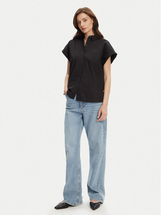 Tommy Hilfiger Tommy Hilfiger Košulja WW0WW45897 Crna Relaxed Fit