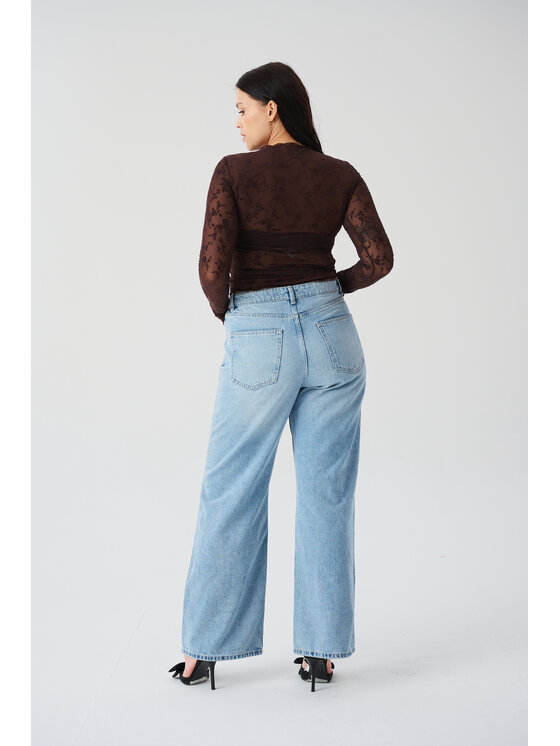 ROSE AVENUE ROSE AVENUE Bluzka BLUZKA KORONKOWA ZORA Brązowy Regular Fit