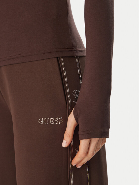 Guess Guess Блуза V6BP11 K6907 Тъмнокафяв Slim Fit