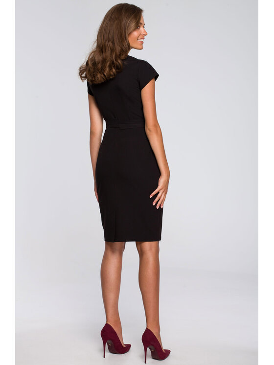 Stylove Stylove Koktejlové šaty S239 Černá Regular Fit