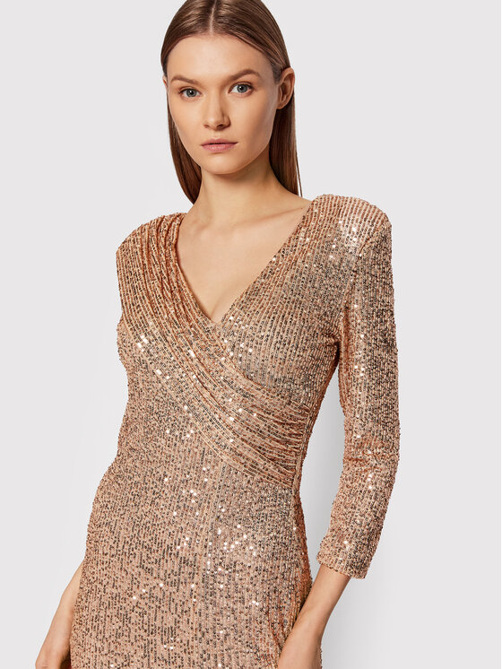 Rinascimento Rinascimento Коктейльна сукня CFC0018249002 Бежевий Slim Fit