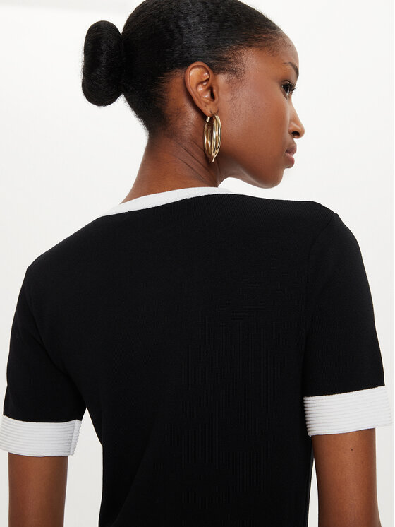 KARL LAGERFELD KARL LAGERFELD Rochie tricotată 245W1331 Negru Slim Fit