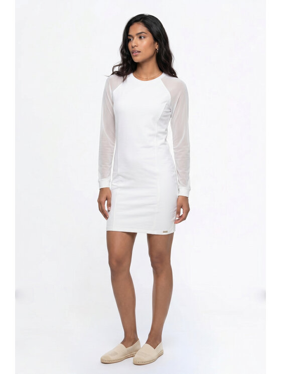 FIGL FIGL Φόρεμα καθημερινό M1354 Κρεμ Straight Fit