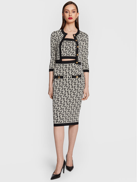 Elisabetta Franchi Elisabetta Franchi Kardigāns MK-33Z-31E2-V380 Écru Slim Fit