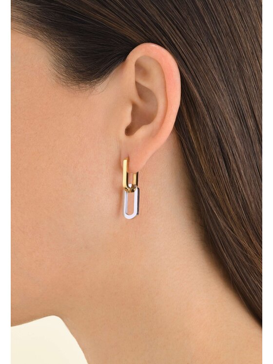 Rosefield Rosefield Kolczyki Duotone Link Hoops Kolorowy
