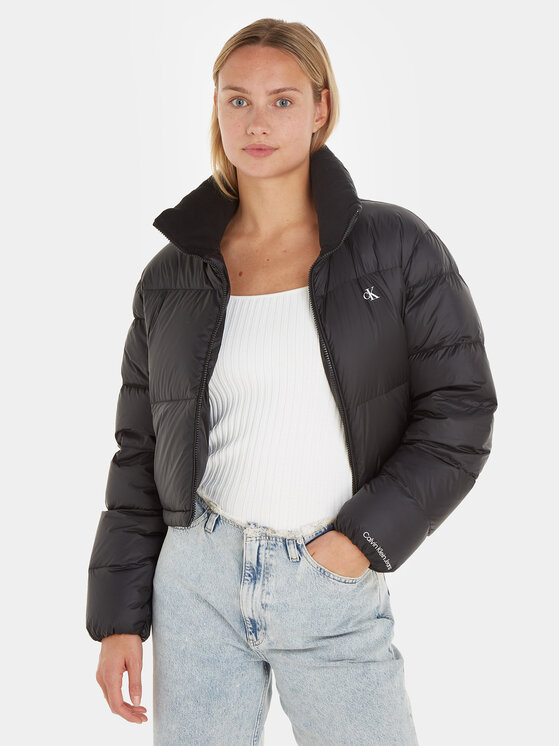 Calvin Klein Jeans Calvin Klein Jeans Пухено яке J20J221649 Черен Cropped Fit