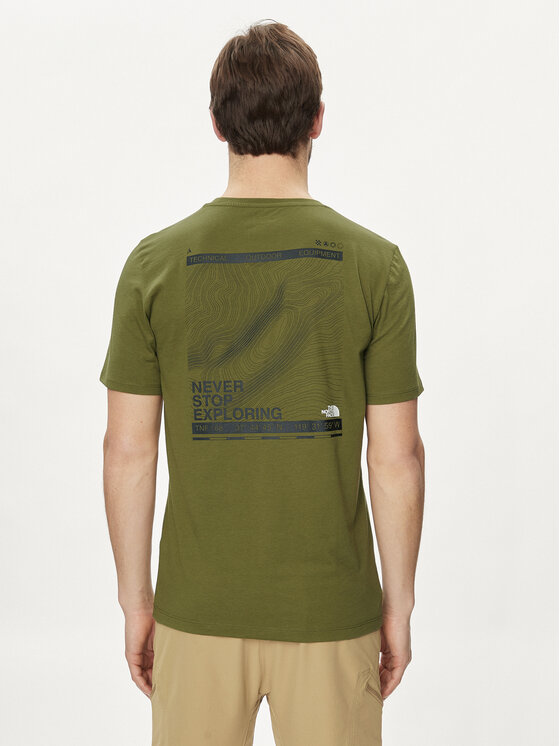 The North Face The North Face Póló Foundation Mountain Lines NF0A8830 Zöld Regular Fit