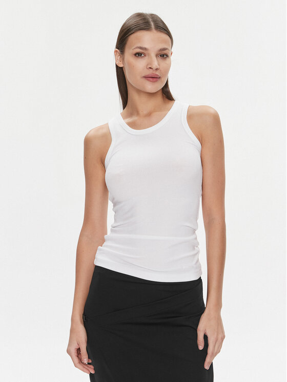 Calvin Klein Calvin Klein Τοπ Modal Rib Tank Top K20K206406 Λευκό Slim Fit