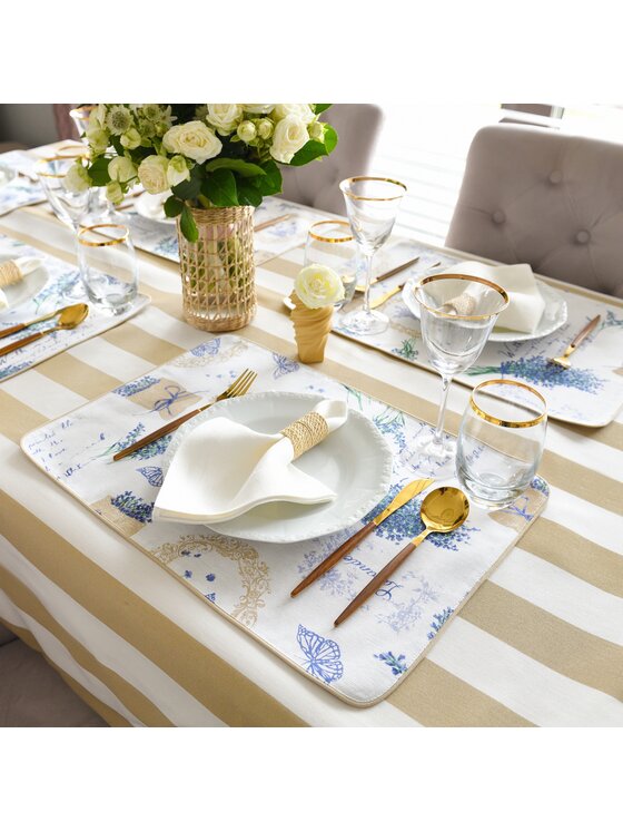 Roseberry Home Roseberry Home Obrus w szerokie pasy Dandy Beige Kolorowy