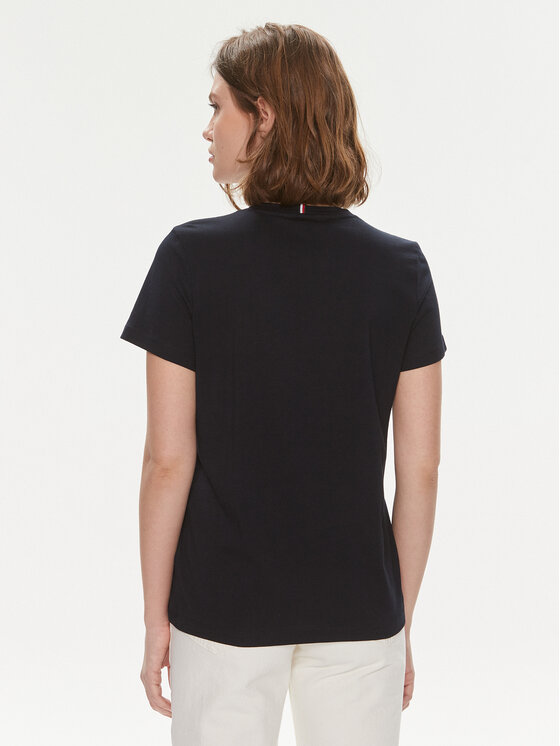 Tommy Hilfiger Tommy Hilfiger T-krekls Signature WW0WW41674 Tumši zils Regular Fit