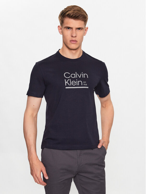 Calvin Klein Calvin Klein T-Shirt Contrast Line Logo K10K111538 Σκούρο μπλε Regular Fit