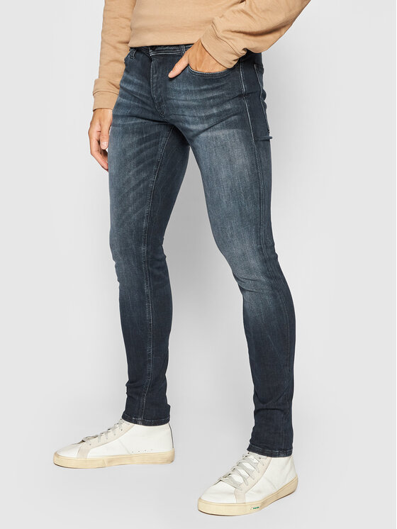 Jack&Jones Jeans hlače Liam 12185949 Mornarsko modra Skinny Fit
