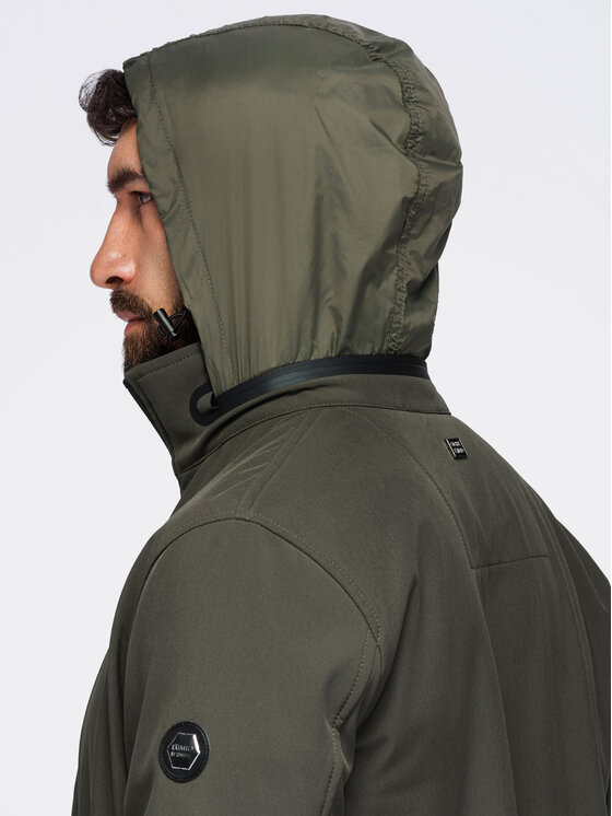 Ombre Ombre Kurtka przejściowa OM-JANP-0233 Czarny Regular Fit
