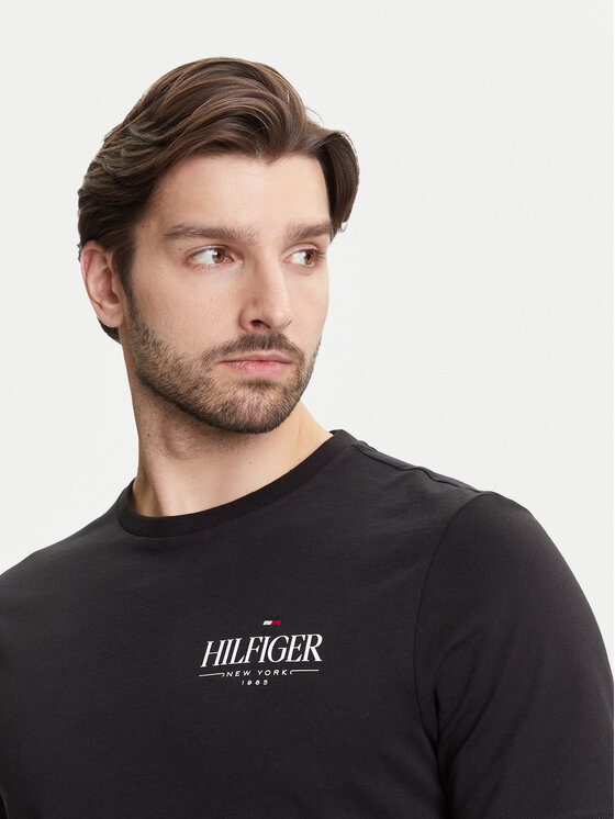Tommy Hilfiger Tommy Hilfiger Marškinėliai Stack MW0MW39355 Juoda Regular Fit