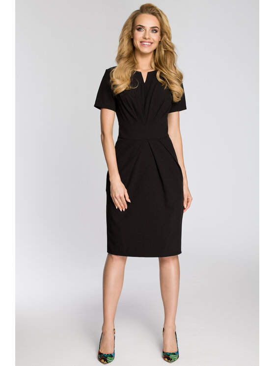 Made of Emotion Made of Emotion Koktejlové šaty M234 Čierna Sexy Straight Fit