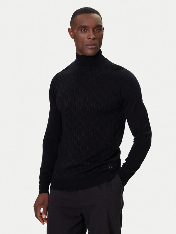 KARL LAGERFELD KARL LAGERFELD Bluză cu gât 655019 554303 Negru Regular Fit