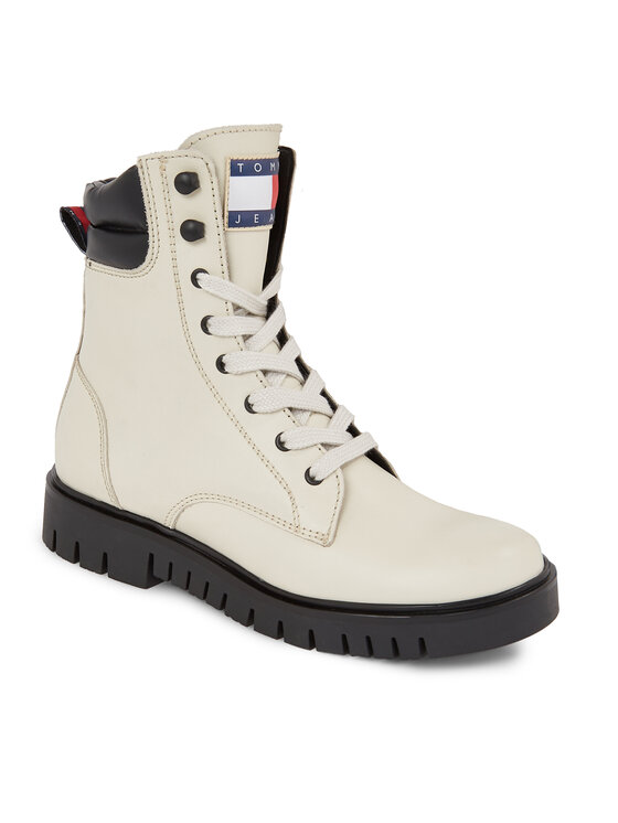 Tommy Jeans Tommy Jeans Ботильйони Tjw Lace Up Boot EN0EN02314 Бежевий