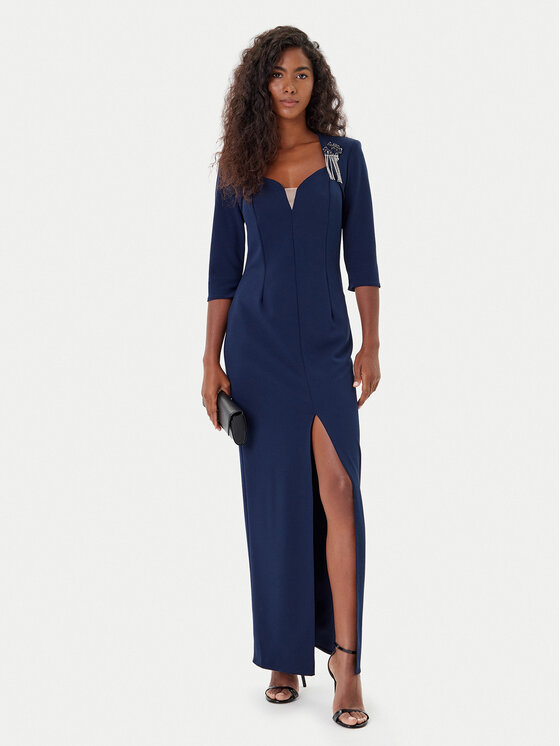 Rinascimento Rinascimento Rochie de seară CFC0125271003 Bleumarin Slim Fit
