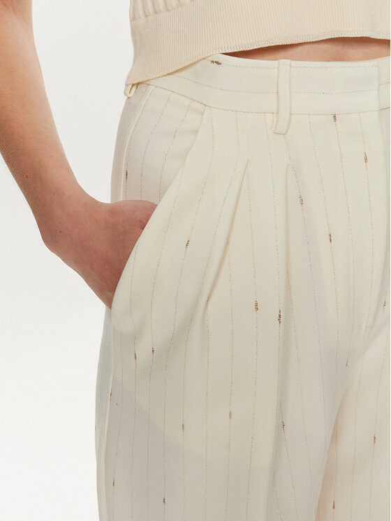 Simona Corsellini Simona Corsellini Hlače A24CPPA014 Écru Wide Leg