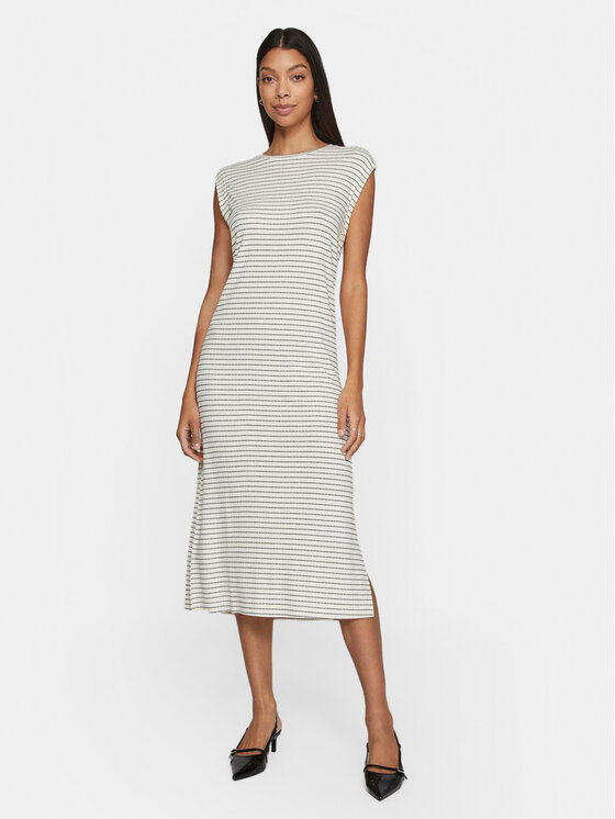 Vila Vila Kleid für den Alltag Lumira 14097196 Écru Regular Fit
