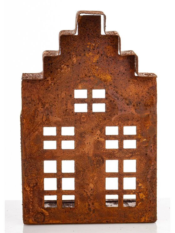 MIAhome MIAhome Figurka domek metalowy rdzawy RUGGINE small Pomarańczowy