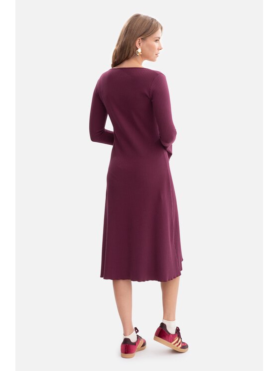 BeWear BeWear Sukienka dzianinowa b308 Fioletowy Baggy Fit