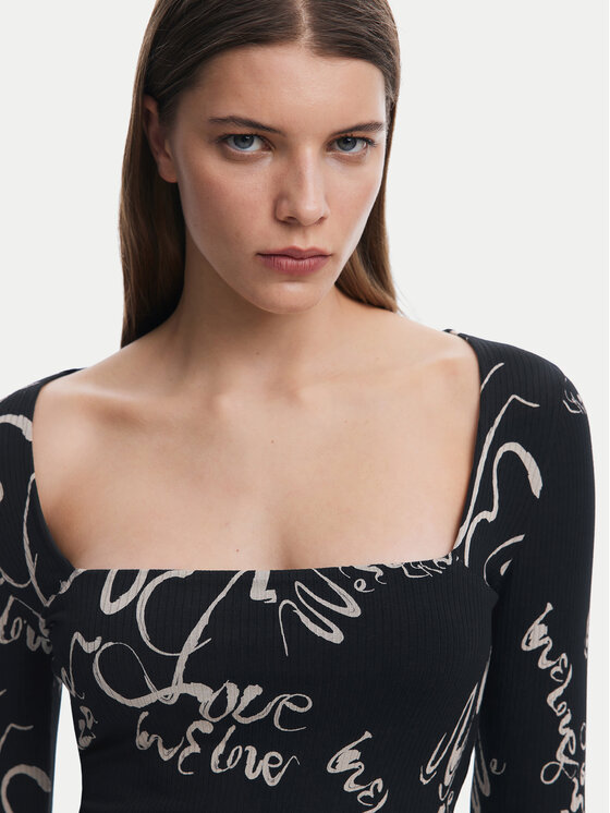 Desigual Desigual Vsakodnevna obleka 25SWVK05 Črna Slim Fit