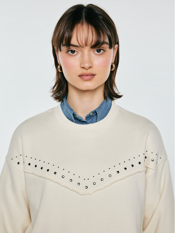 BIG STAR BIG STAR Bluza FROLIA Kremowy Comfort Fit