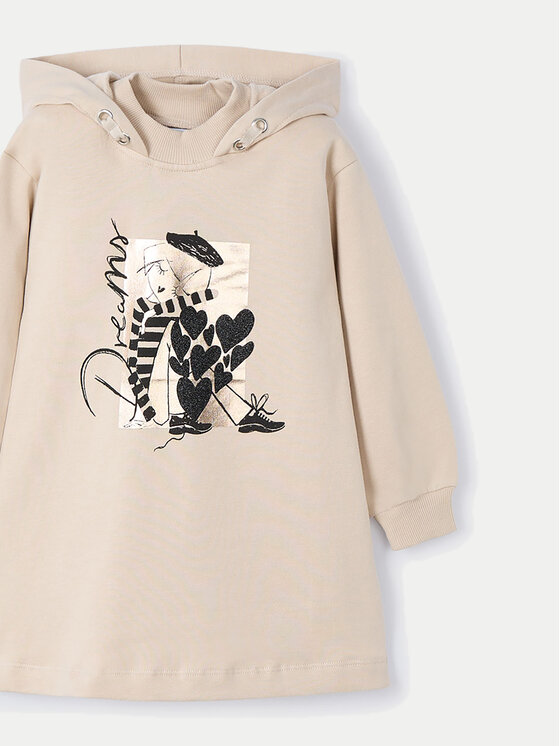 Mayoral Mayoral Плетена рокля 4930 Бежов Regular Fit