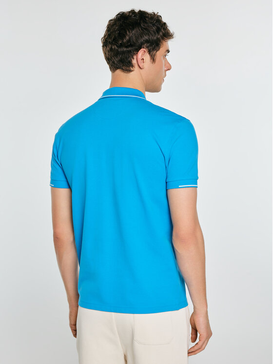 BIG STAR BIG STAR Polo POLIAN Niebieski Slim Fit