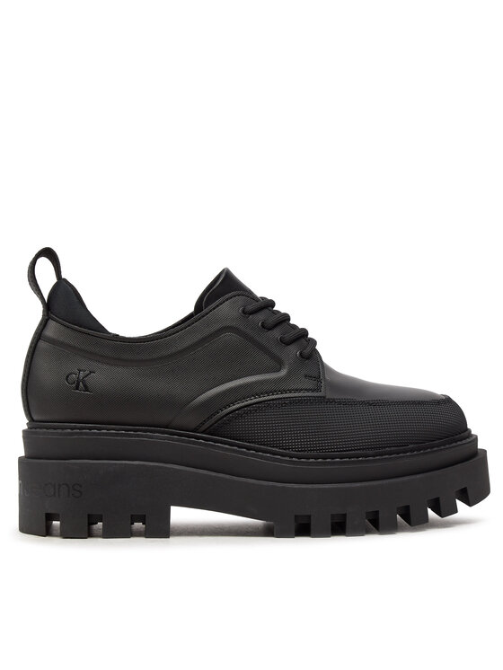 Calvin Klein Jeans Calvin Klein Jeans Pusbačiai Flatform Laceup Derby Mg Mtl YW0YW01502 Juoda