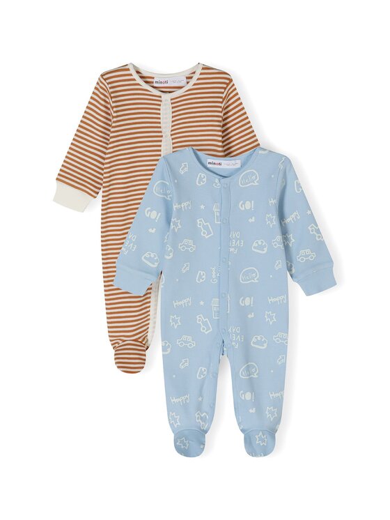 MINOTI MINOTI Komplet 2 par pajacy 24babypack29 Beżowy