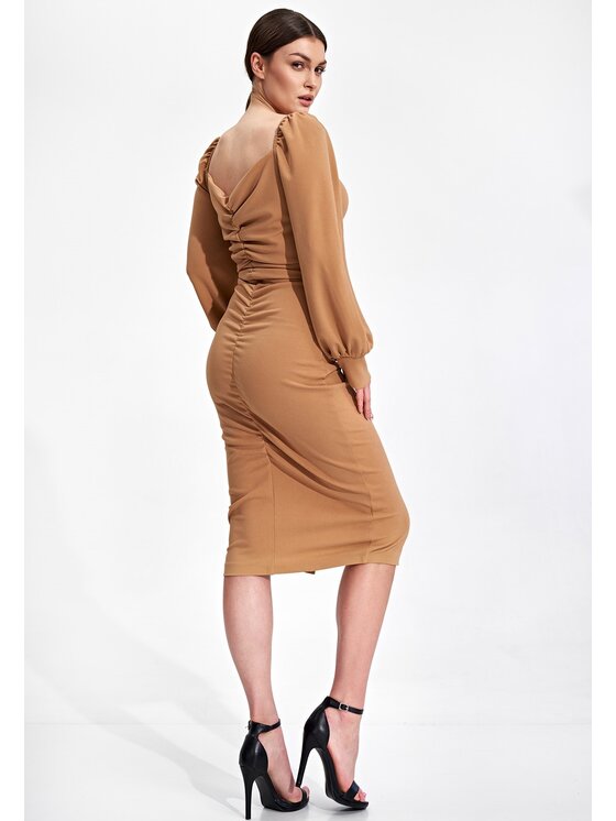 FIGL FIGLFIGL Vestito M871 Beige Slim Fit