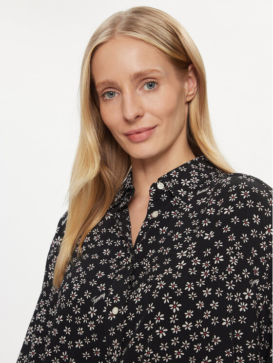 Tommy Jeans Tommy Jeans Camicia Ditsy DW0DW17346 Nero Oversize