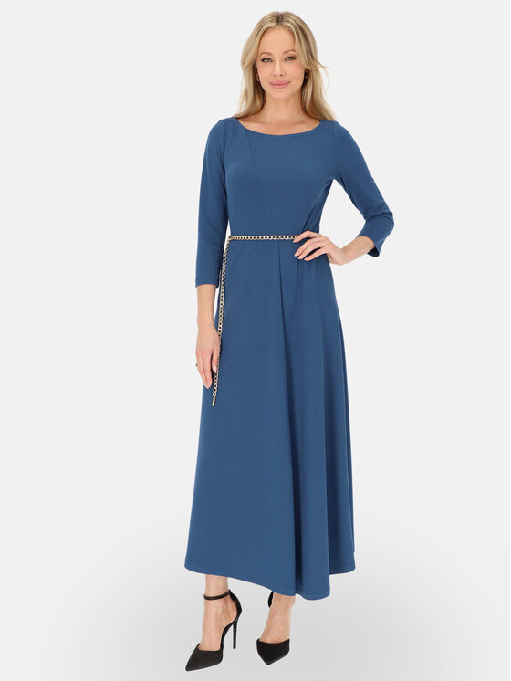 L’AF L’AF Sukienka dzianinowa Brenda Niebieski Regular Fit