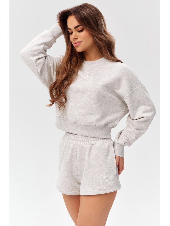 Bluza, rozmiar L, Szary, COTTON ACTIVE CROP WOMEN