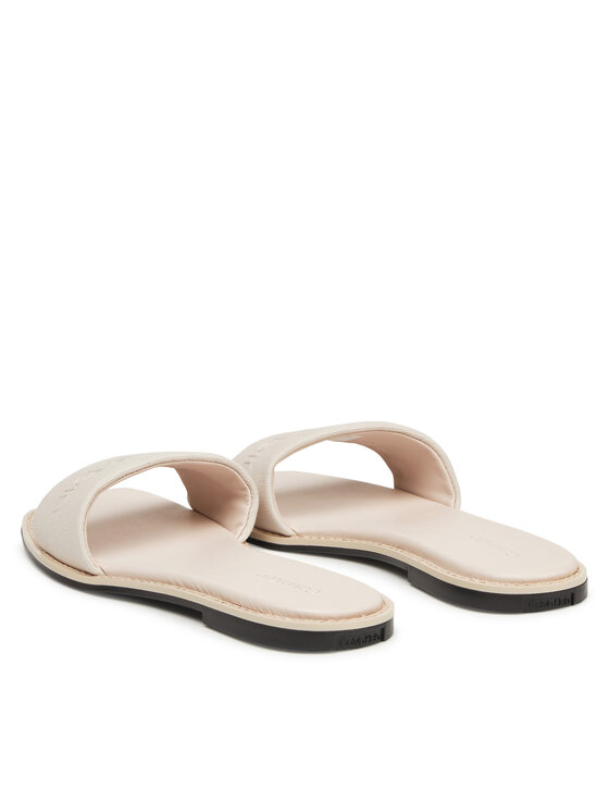 Calvin Klein Calvin Klein Şlapi Flat Slide - He HW0HW02378 Écru