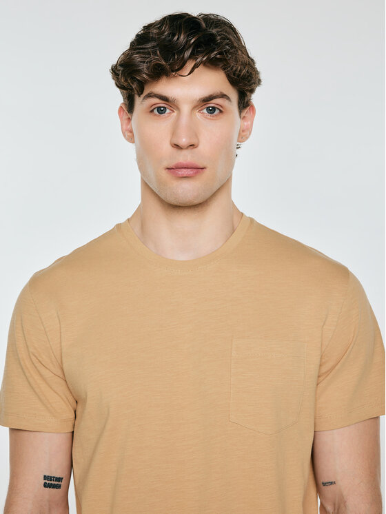 BIG STAR BIG STAR T-Shirt TOMES Beżowy Basic Fit