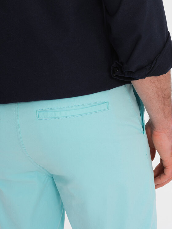 Ombre Ombre Chino kalhoty W421 Tyrkysová Regular Fit