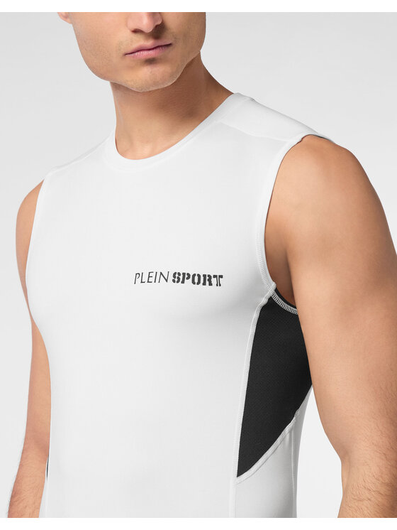 Plein Sport Plein Sport Tank top 23349 Biały Regular Fit