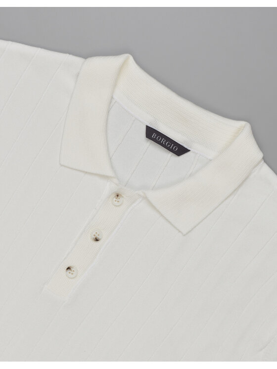 Borgio Borgio Polo pastena Biały Classic Fit