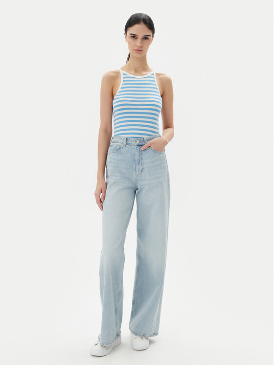 Pieces Pieces Top Jane 17155477 Albastru Slim Fit