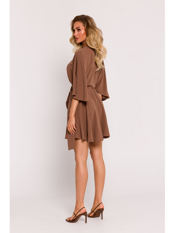 Made of Emotion Made of Emotion Sukienka wieczorowa M785 Brązowy Generous Fit